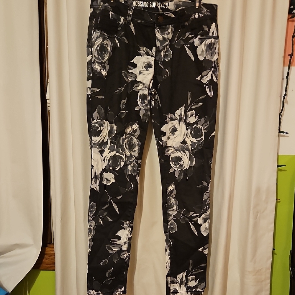 Mossimo Supply Co. Women's Black Floral Jeans